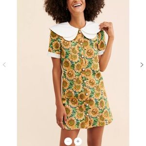 Sister Jane Sunflower Print Dress with White Collar
